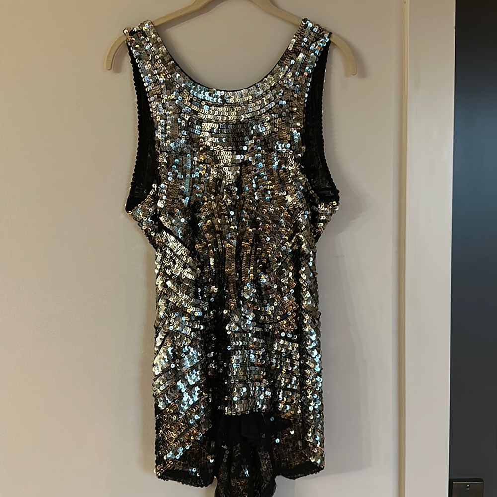 Gryphon New York Sequin Fishtail Mini Party Mini Dress